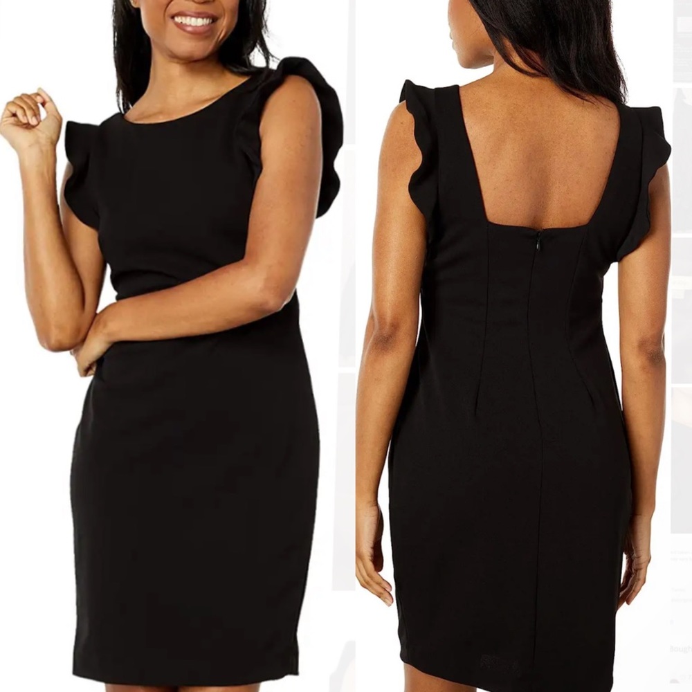 Calvin Klein NWOT Career Cocktail Event Dress size 8 ruffled sleeve